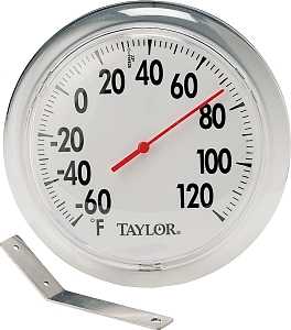 Taylor 5630 Thermometer, 6 in Display, -60 to 120 deg F, Metal Casing, Multi-Color Casing