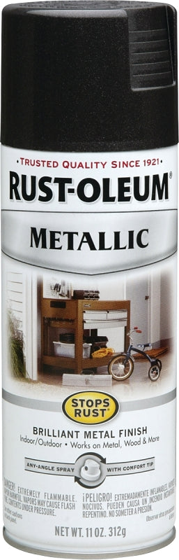 Rust-Oleum 7250830 Rust Preventative Spray Paint, Metallic, Black Night, 11 oz Can