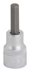 Vulcan 3506005820 Fractional Hex Bit Socket, 1/4 in Tip, 3/8 in Drive, Chrome, 1-7/8 in OAL