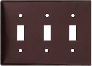 Eaton Wiring Devices 2141B-BOX Wallplate, 4-1/2 in L, 6.37 in W, 3 -Gang, Thermoset, Brown, High-Gloss