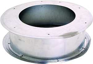 AmeriVent 6EWT Series Wall Thimble, 6-9/16 in ID x 3-1/4 in L Dimensions, 0.018 ga, Galvanized Steel