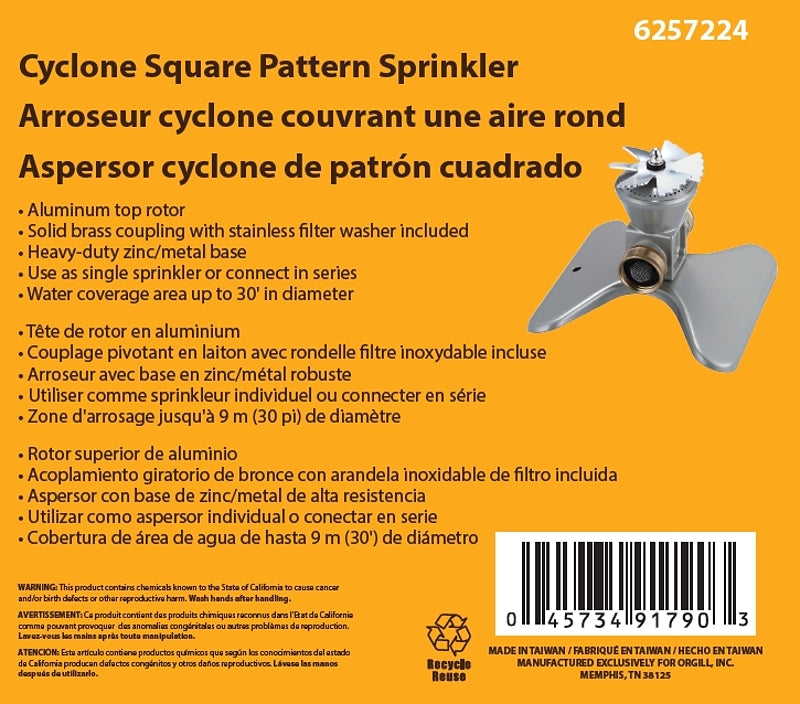 Landscapers Select GT50104 Lawn Sprinkler, Female, Round, Zinc