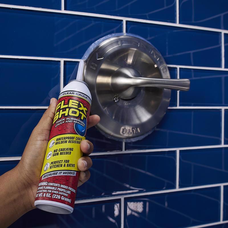 Flex Seal Family of Products Flex Shot Clear Rubber All Purpose Waterproof Sealant 8 oz, Pack of 4