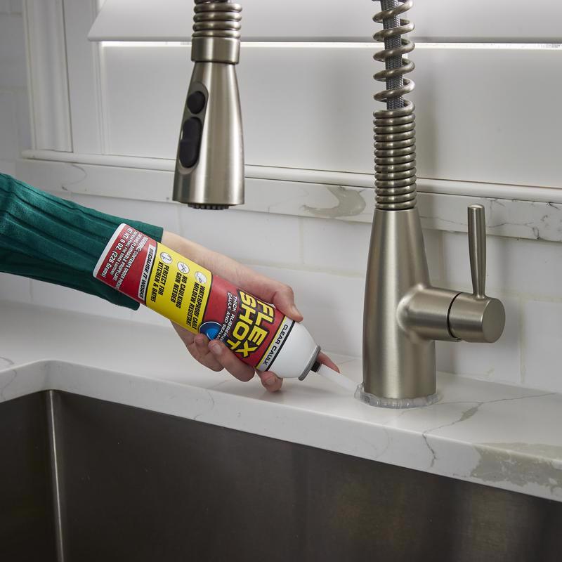 Flex Seal Family of Products Flex Shot Clear Rubber All Purpose Waterproof Sealant 8 oz, Pack of 4