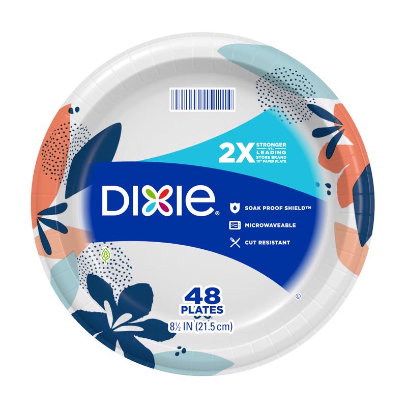 Dixie Multicolored Paper Flowers Bloom Dinner Plate 8-1/2 in. D 48 pk, Pack of 10