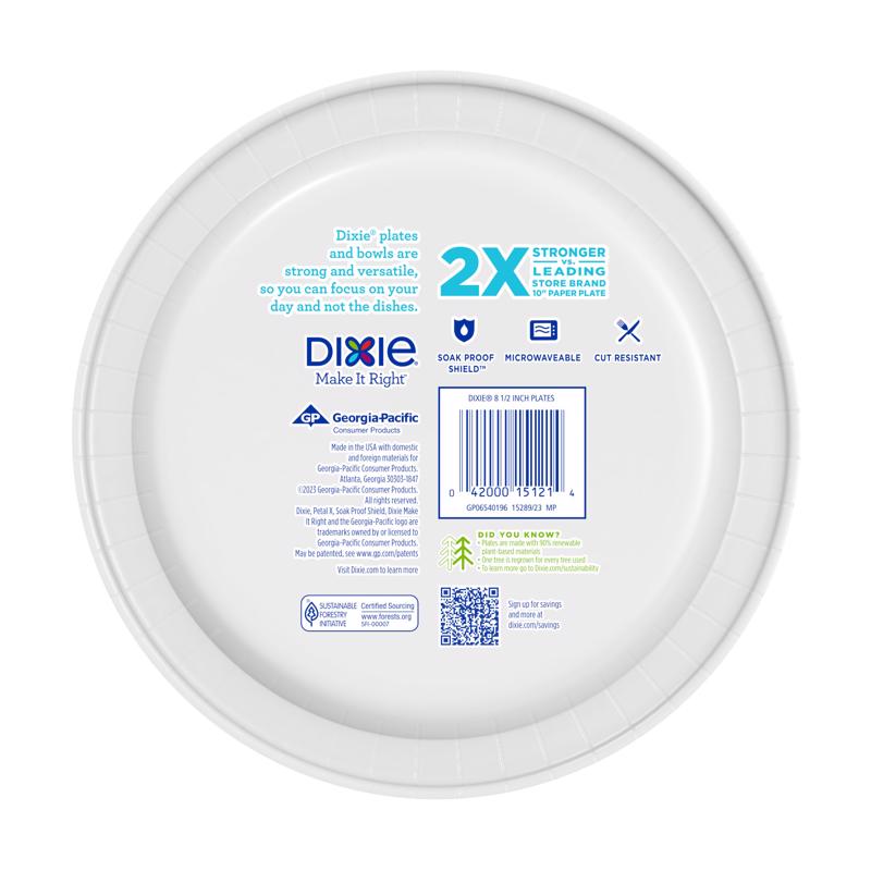 Dixie Multicolored Paper Flowers Bloom Dinner Plate 8-1/2 in. D 48 pk, Pack of 10