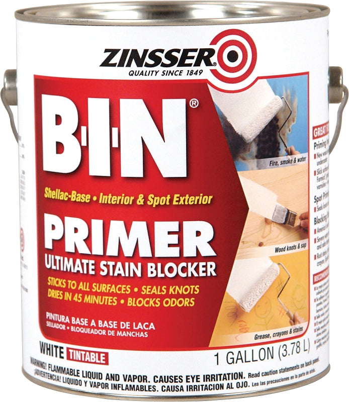 Zinsser 00901 Interior/Exterior Primer, White, 1 gal, Pack of 2