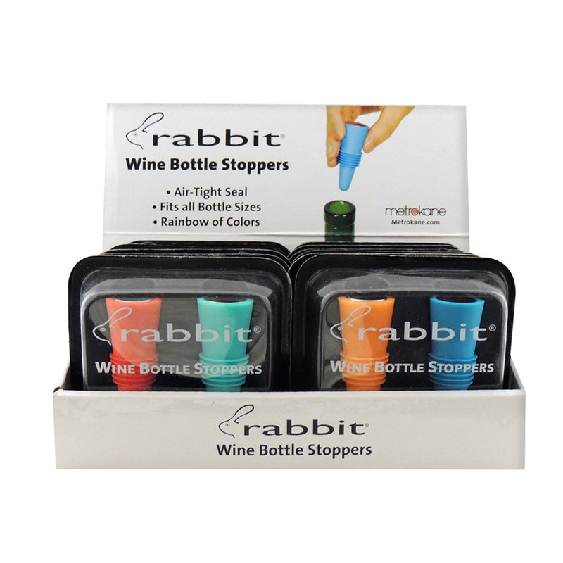 Rabbit Assorted Rubber Bottle Stopper, Pack of 12