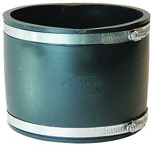 Fernco P1056-66 Flexible Coupling, 6 in, PVC, Black, 4.3 psi Pressure