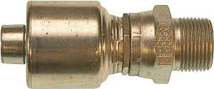 Gates MegaCrimp G25105-0606 Hose Coupling, 3/8 x 3/8 in Dia, 2.81 in, 3/8-18, Crimp x NPTF, Straight Angle, Steel, Zinc