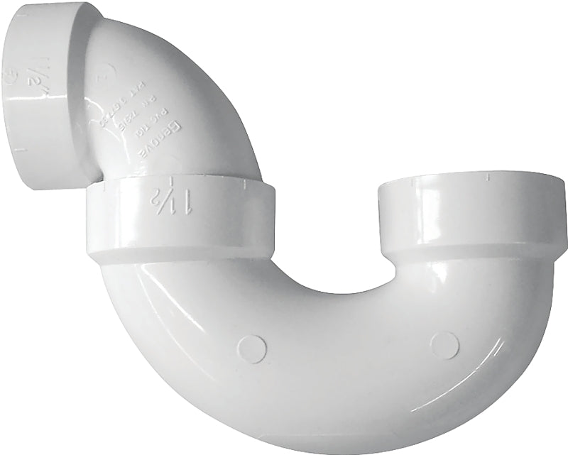 Canplas 193201S P-Trap, 1-1/2 in, Hub, PVC, White, SCH 40 Schedule