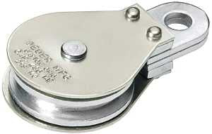 Deuer DB-30G Gable Block, Fixed Eye, 5/16 in Rope, 480 lb Working Load, 2 in Sheave, Zinc