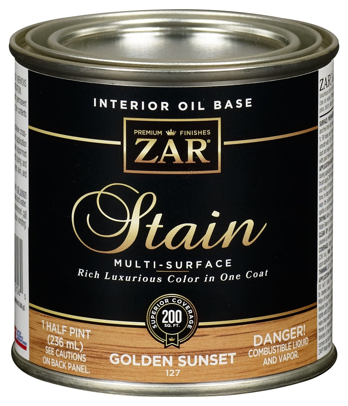 ZAR 12706 Wood Stain, Golden Sunset, Liquid, 0.5 pt, Can