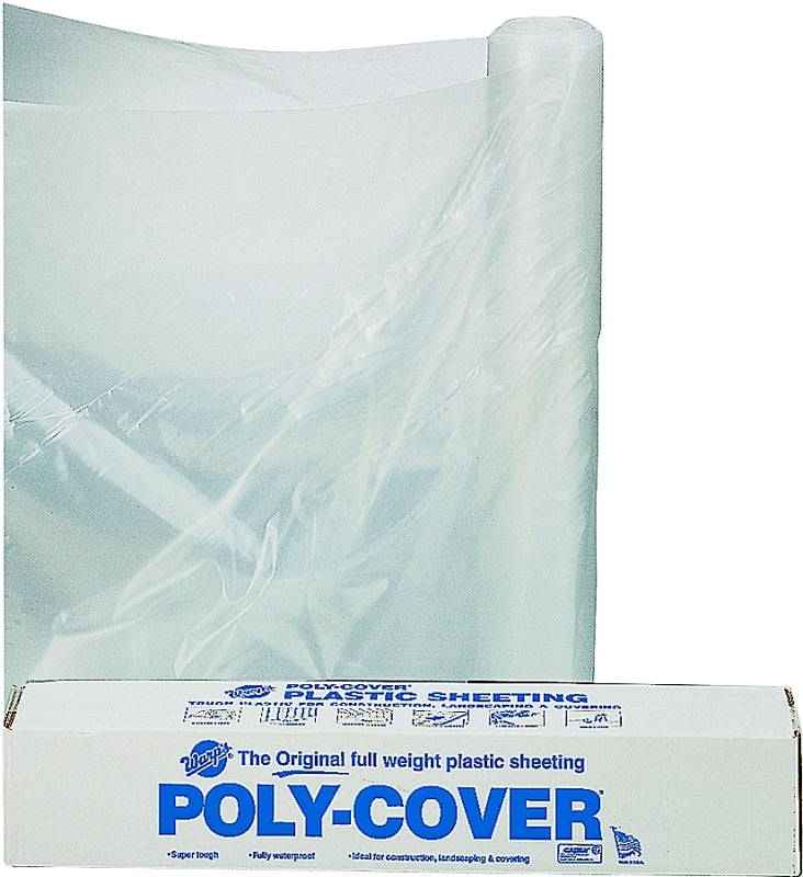 Orgill Poly 4X40-C Poly Film, 100 ft L, 40 ft W, 4 mil Thick, Clear
