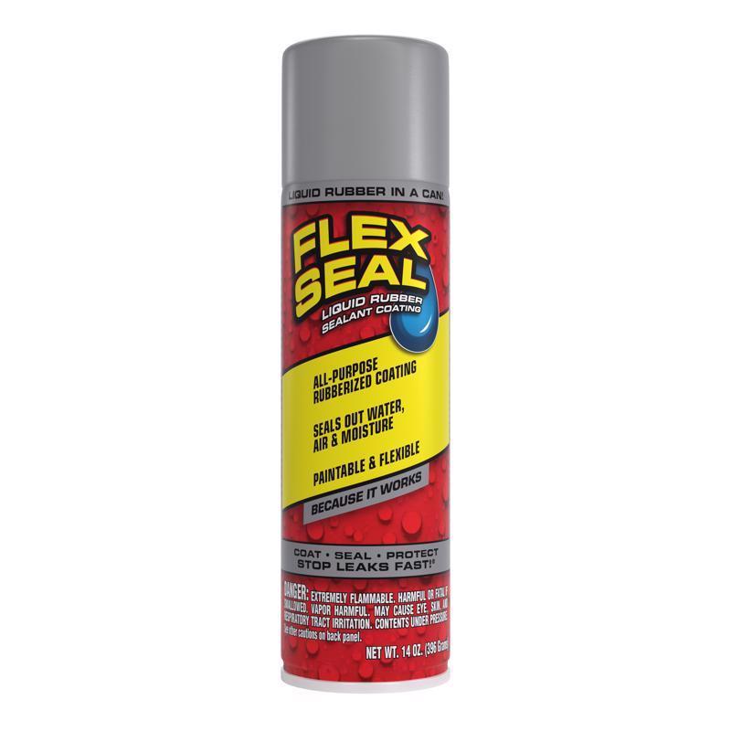 Flex Seal Family of Products Flex Seal Gray Rubber Spray Sealant 14 oz, Pack of 6