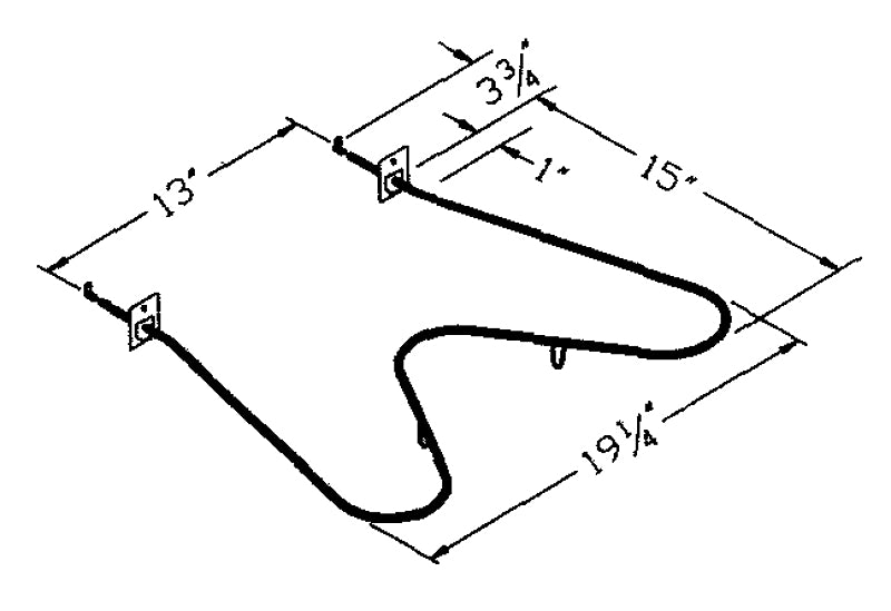 Camco USA 00611 Series Bake Element, 15 in L x 19-1/4 in W Dimensions, 240 V, 2400 W