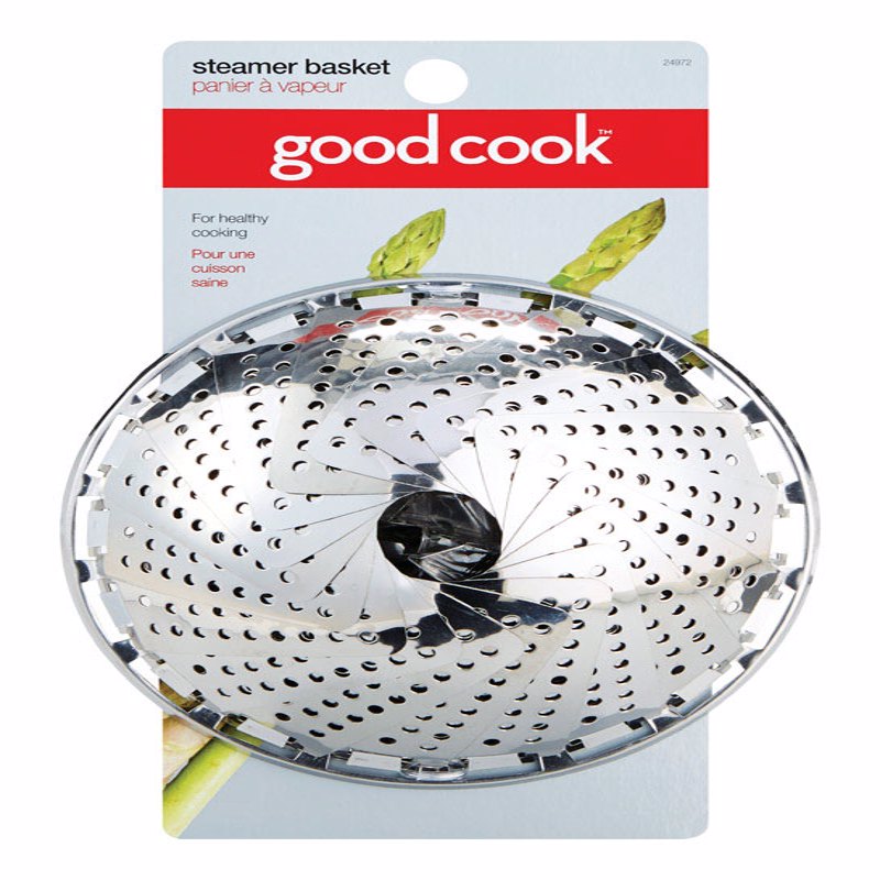 Good Cook Silver Stainless Steel Steamer Basket, Pack of 2