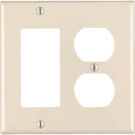 Leviton Almond 2 gang Thermoset Plastic Decorator/Duplex Wall Plate 1 pk