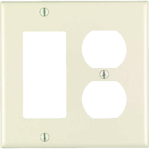 Leviton Almond 2 gang Thermoset Plastic Decorator/Duplex Wall Plate 1 pk