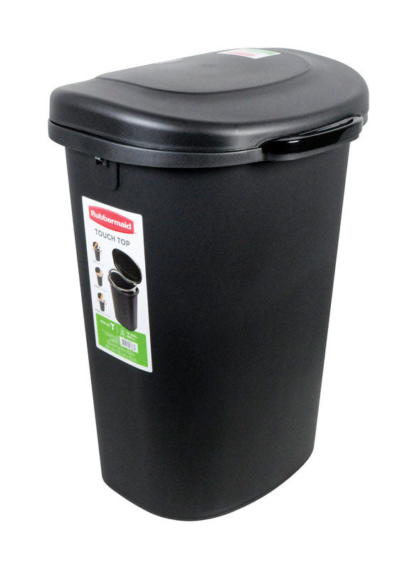 Rubbermaid 13 gal Black Plastic Touch Top Trash Can, Pack of 4