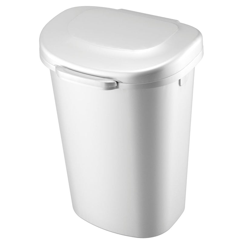 Rubbermaid 13 gal White Plastic Touch Top Wastebasket, Pack of 4
