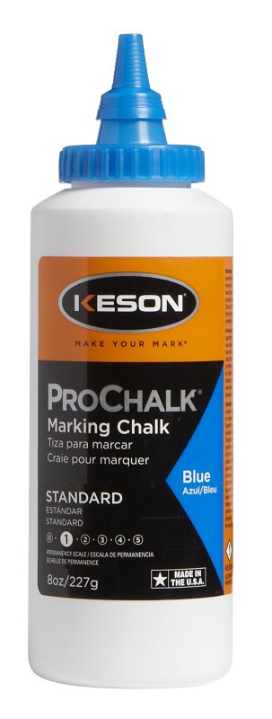 Keson PROCHALK Series 8B Marking Chalk Refill, 8 oz, Blue, Temporary
