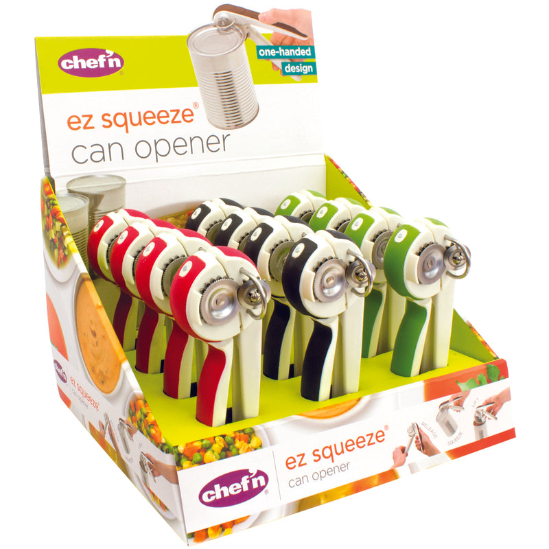 Chef'n EZSqueeze Assorted Stainless Steel Manual Can Opener, Pack of 12