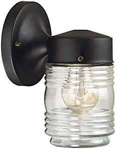 Boston Harbor W15BK01-33883L Outdoor Wall Lantern, 120 V, 60 W, A19 or CFL Lamp, Steel Fixture, Black, Black Fixture