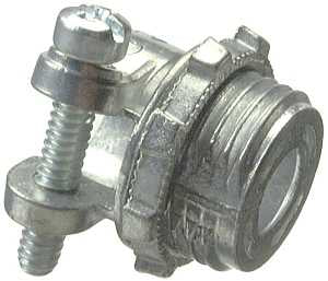 Halex 04207B Squeeze Connector, For: 3/4 in Steel Flexible Metal Conduit and 6 to 3 Wire Steel Armored Cable, 3/4 in