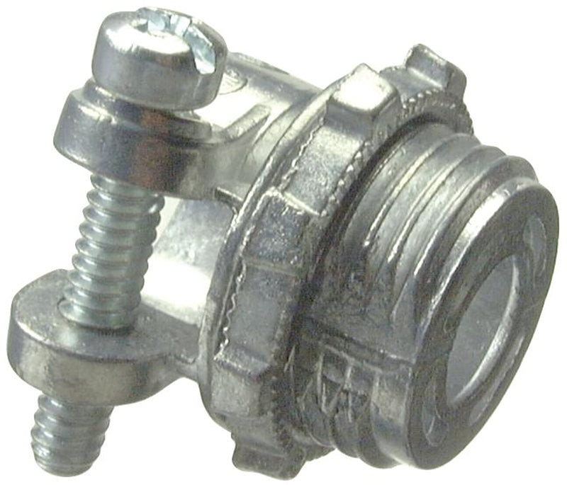Halex 04207B Squeeze Connector, For: 3/4 in Steel Flexible Metal Conduit and 6 to 3 Wire Steel Armored Cable, 3/4 in