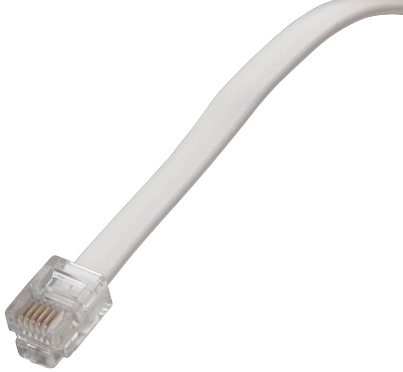 Zenith TL1007W Telephone Cord, White Sheath, 7 ft L