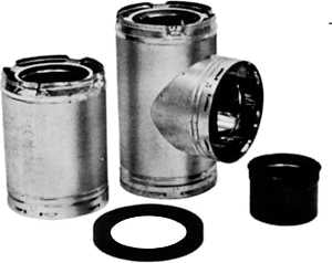 AmeriVent 6HS-TA Chimney Tee Assembly, 6 x 16 x 3 in Dimensions