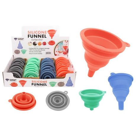 Diamond Visions Assorted 4 in. H Silicone Extendable Funnel, Pack of 36