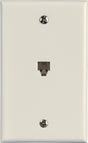 Zenith TW1001SW Telephone Wallplate, 4-1/2 in L, 2-3/4 in W, 1 -Gang, White
