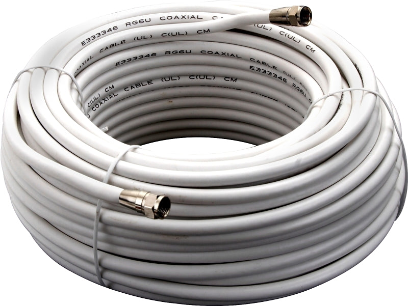 Zenith VG110006W RG6 Coaxial Cable, F-Type, F-Type, 100 ft L