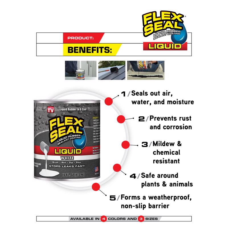 Flex Seal Family of Products Flex Seal Black Liquid Rubber Sealant Coating 128 fl. oz., Pack of 2