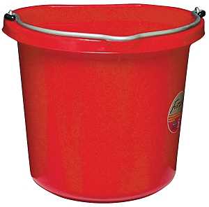 Fortex-Fortiflex FB-120 Series FB-120R Bucket, 20 qt Volume, Rubber/Polyethylene, Red