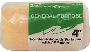 Linzer RC113-4 Roller Cover, 3/8 in Thick Nap, 4 in L, Polyester Cover