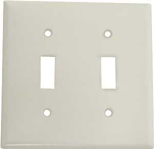 Eaton Wiring Devices 2139W-BOX Wallplate, 4-1/2 in L, 4-9/16 in W, 2 -Gang, Thermoset, White, High-Gloss, Pack of 10