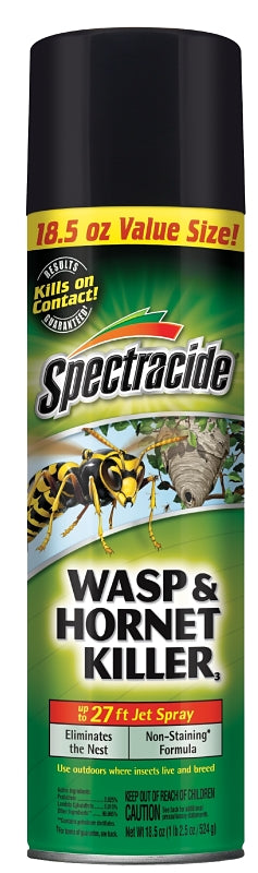 Spectracide HG-97221 Wasp and Hornet Killer, Liquid, Spray Application, Outdoor, 18.5 oz Aerosol Can