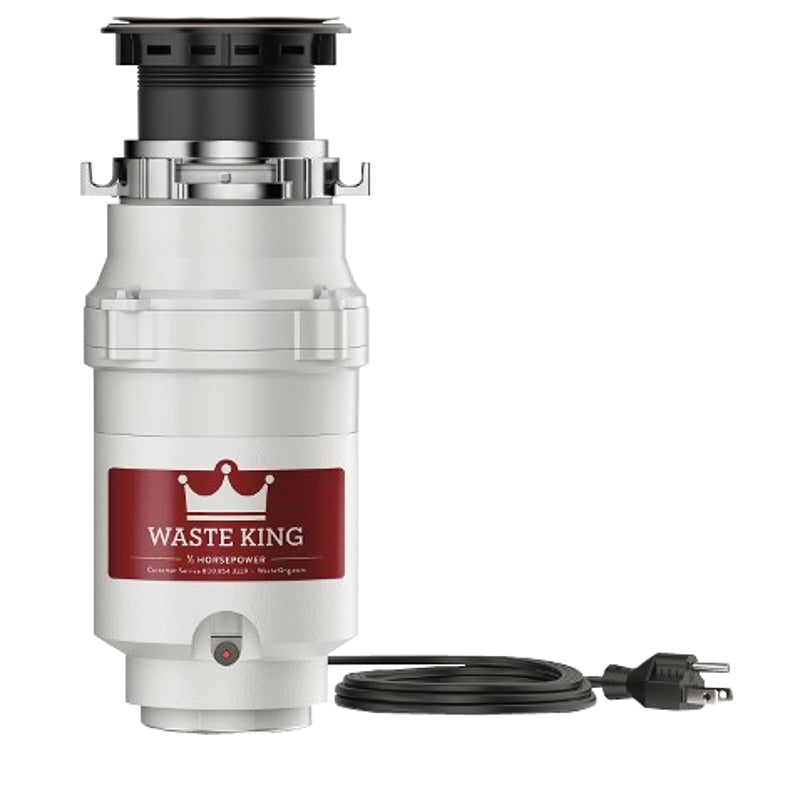 Waste King L-1001 Garbage Disposer, 1/2 hp Motor, Stainless Steel, 115 V