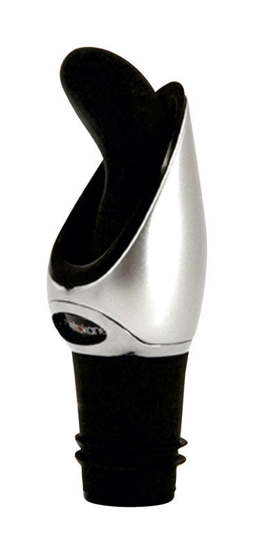 Rabbit Black Stainless Steel Wine Pourer and Stopper, Pack of 12