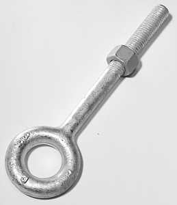 Baron 24-5/16X4-1/4 Eye Bolt, 5/16 in Thread, 2-1/2 in L Thread, 5/8 in ID x 1-1/4 in OD Dia Eye, 4-1/4 in L Shank