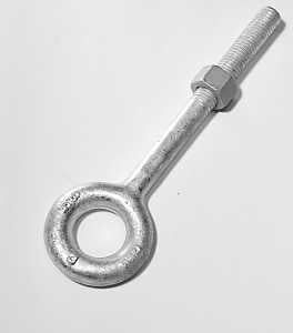 Baron 24-5/8X6 Eye Bolt, 5/8 in Thread, 3 in L Thread, 1-1/4 in ID x 2-1/2 in OD Dia Eye, 6 in L Shank, Galvanized Steel