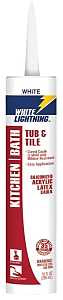 White Lightning W22000010 Caulk, White,-30 to 180 deg F, 10 fl-oz, Cartridge, Pack of 12