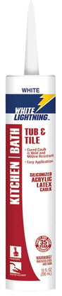 White Lightning W22000010 Caulk, White,-30 to 180 deg F, 10 fl-oz, Cartridge, Pack of 12