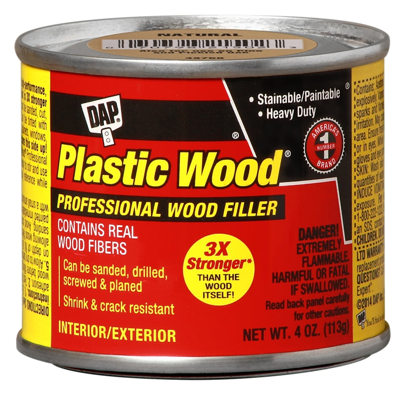 DAP 21502 Wood Filler, Paste, Strong Solvent, Natural, 4 oz