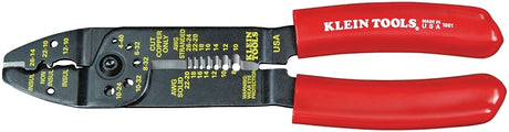 Klein Tools 1001 Electrician's Tool, 10 to 26 AWG Stranded, 8 to 22 AWG Solid Cutting Capacity, Cushion Grip Handle