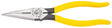 Klein Tools D203-8 Nose Plier, 8-7/16 in OAL, 1-1/4 in Jaw Opening, Yellow Handle, Dipped Handle, 1 in W Jaw