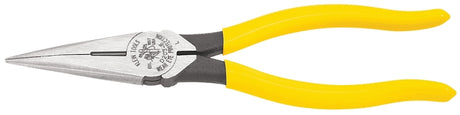 Klein Tools D203-8 Nose Plier, 8-7/16 in OAL, 1-1/4 in Jaw Opening, Yellow Handle, Dipped Handle, 1 in W Jaw